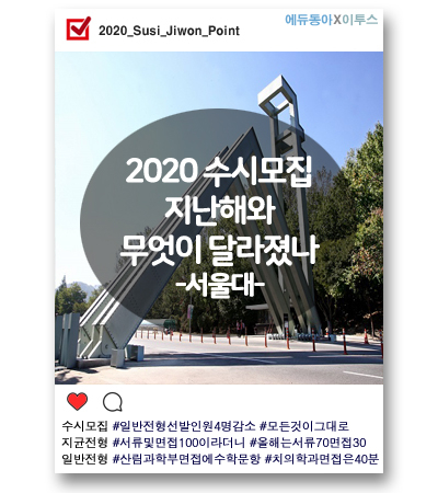 [2020 수시] 서울대, 입시 변화 ‘1도 없다’… 전략도 그대로?