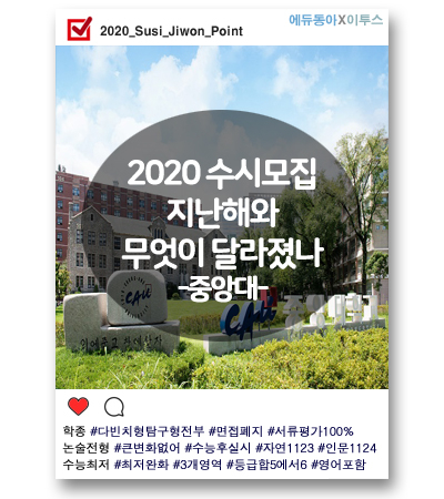 [2020 수시] 중앙대, 제출서류 간소화‧전형방법은 단순화… 올해 수시 전망은?