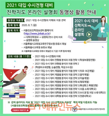 서울교육연구정보원, 동영상으로 2021 대입 수시 진학지도…수시전형 분석·방향 제시