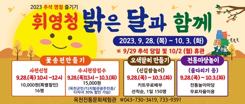 옥천전통문화체험관, 세시풍속일 '팔월 한가위' 즐기기